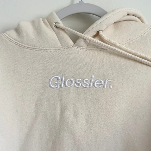 Glossier Limited Edition Hoodie Size XL soft pullover cream neutral oversized - Picture 6 of 7